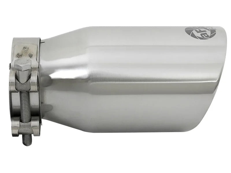 aFe MACH Force-Xp Universal 304 SS Single-Wall Clamp-On Exhaust Tip - Polished - Installation View