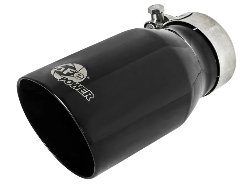 aFe MACH Force-Xp Universal 409 SS Single-Wall Clamp-On Exhaust Tip - Black - Main Product View
