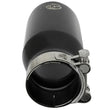 Load image into Gallery viewer, aFe MACH Force-Xp Universal 409 SS Single-Wall Clamp-On Exhaust Tip - Black - Installation View