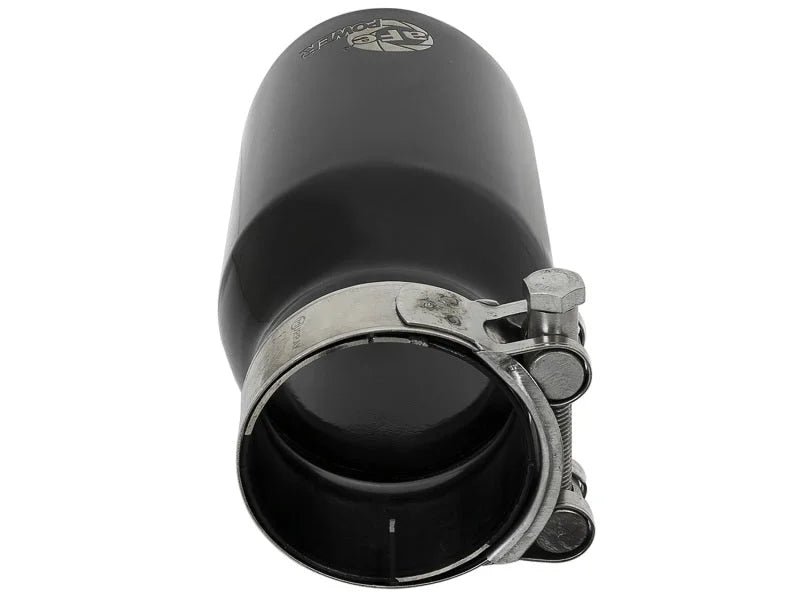 aFe MACH Force-Xp Universal 409 SS Single-Wall Clamp-On Exhaust Tip - Black - Installation View