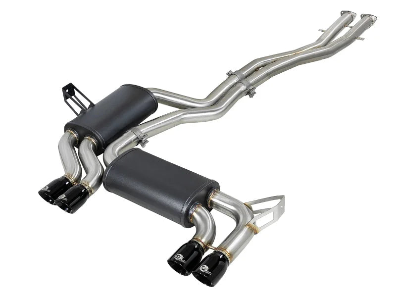 aFe MACH ForceXP 2.5 IN 304 Stainless Steel Cat-Back Exhaust System w/ Black Tips 01-06 BMW M3 (E46) - Main Product View