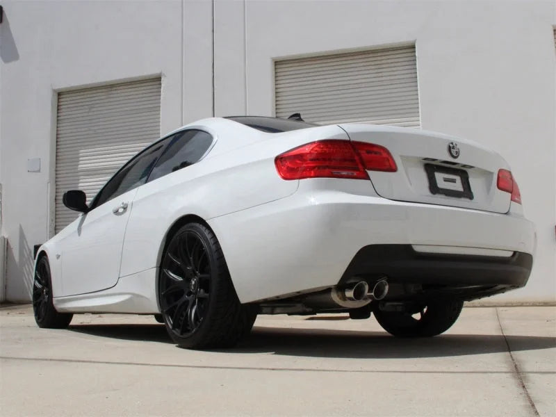aFe MACHForce Exhaust Cat-Back SS-304 w/ Polished Tips 07-13 BMW 328i (E92/93) L6 3.0L Non-Turbo - Side View