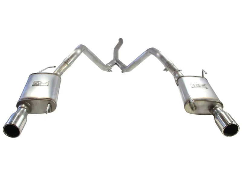 aFe MACHForce XP 05-09 Ford Mustang V6 4.0L 2-1/2in. 409 SS Cat-Back Exhaust - Back View