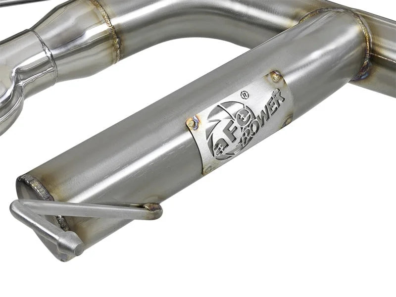 aFe MACHForce XP 08-13 BMW 135i L6-2.0L N54/N55 3in. 304 SS Axle-Back Exhaust w/Polished Tips - Side View