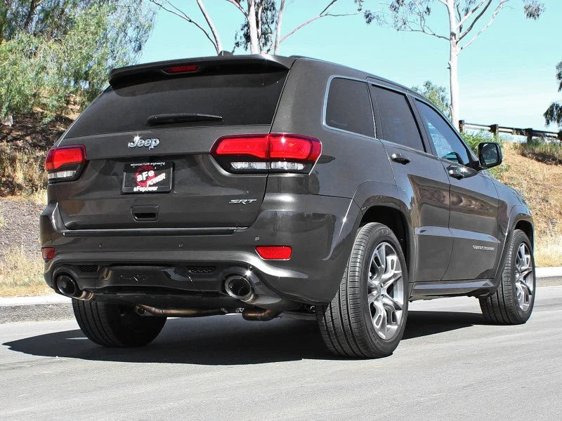 aFe MACHForce XP 12-17 Jeep Grand Cherokee WK2 SRT8 V8-6.4L 304SS Cat-Back Exhaust w/o Resonator - Side View