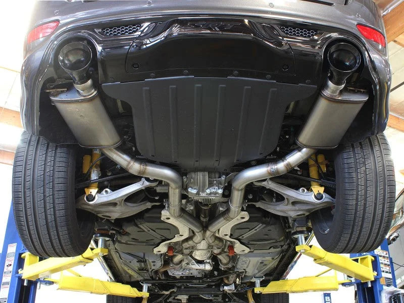 aFe MACHForce XP 12-17 Jeep Grand Cherokee WK2 SRT8 V8-6.4L 304SS Cat-Back Exhaust w/o Resonator - Back View