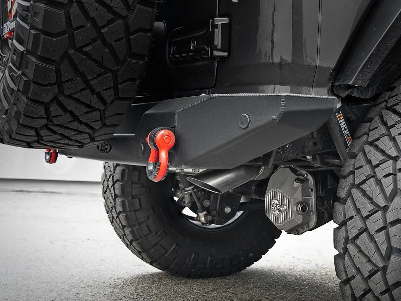 aFe MACHForce XP 18-20 Jeep Wrangler (JL) L4-2.0L (t) 3in 409 SS Cat-Back Hi-Tuck Exhaust - Installation View