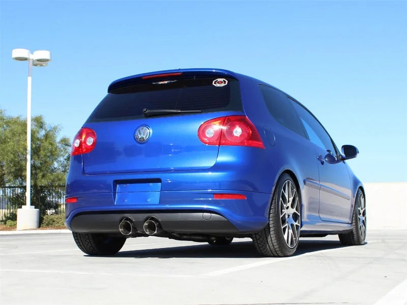 aFe MACHForce XP 2-1/2in SS-304 Cat-Back Exhausts w/ Polished Dual Tips 2008 VW Golf R32 V6-3.2L MKV - Side View