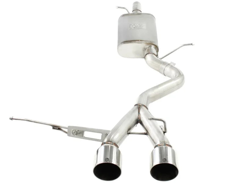 aFe MACHForce XP 2-1/2in SS-304 Cat-Back Exhausts w/ Polished Dual Tips 2008 VW Golf R32 V6-3.2L MKV - Back View