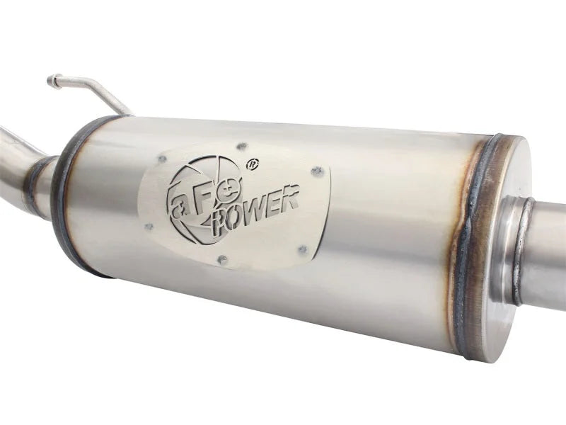 aFe MACHForce XP 2-1/2in SS-409 Cat-Back Exhausts w/ 18in Muffler 07-17 Jeep Wrangler V6-3.6L - Side View