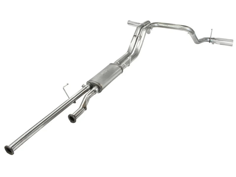 aFe MACHForce XP 2-1/2in to 3in 409 SS Cat-Back Exhaust w/ Polished Tips 10-17 Toyota Tundra V8 5.7L - Side View