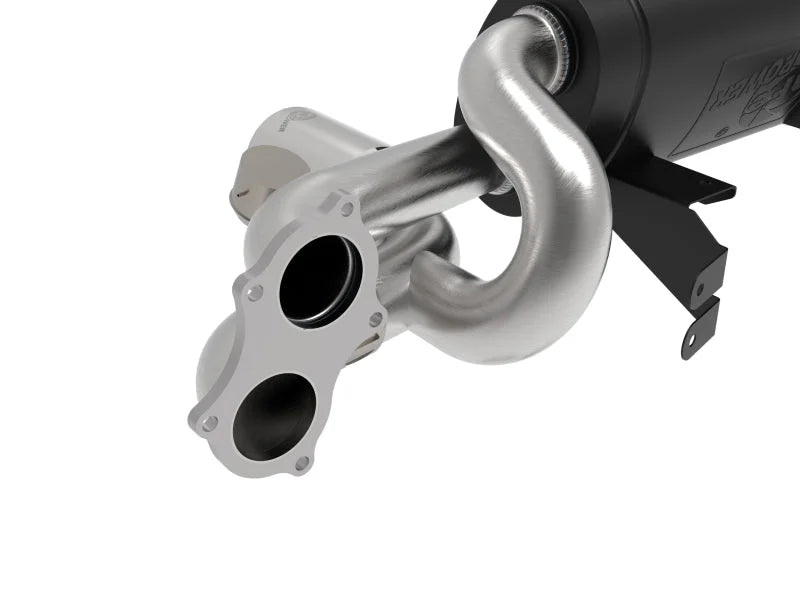 aFe MACHForce XP 2.25in-2.5in 304SS Exhaust Cat-Back 20-22 Porsche Cayman GT4 (718) - Polished Tips - Back View