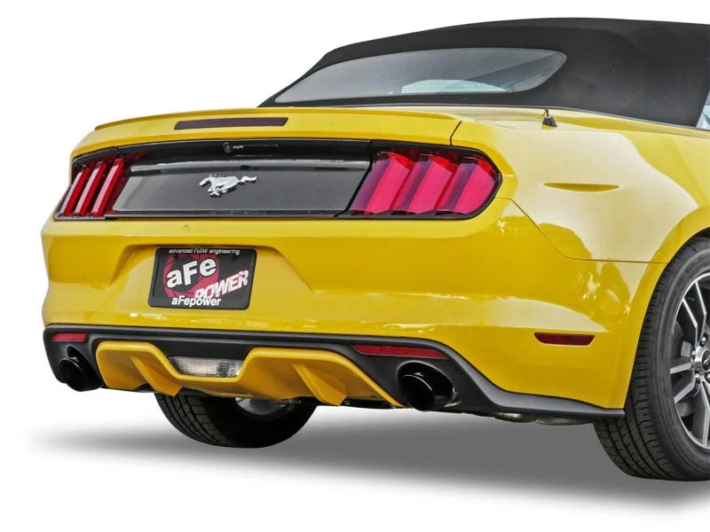 aFe MACHForce XP 2.5in 409 Stainless Axle Back Exhaust w/ Black Tips 15-17 Ford Mustang I4-2.3L (t) - Side View