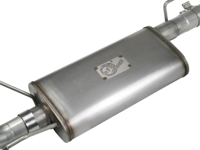 aFe MACHForce XP 2.5in 409SS Cat Back Exhaust w/ 304SS Polished Tip 05-13 Toyota Tacoma V6 4.0L - Installation View