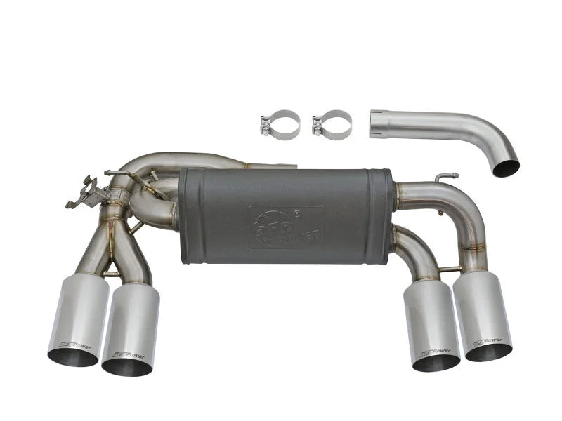 aFe MACHForce XP 3in - 2 1/2in Axle Back 304SS Exhaust w/ Polished Tips 16-17 BMW M2 (f87) - Side View