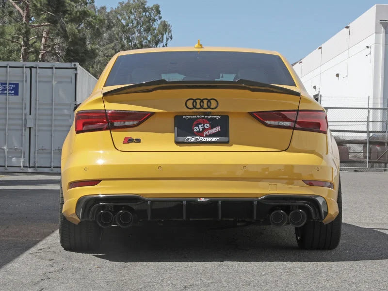 aFe MACHForce XP 3in-2.5in 304SS Exhaust Cat-Back 15-20 Audi S3 L4-2.0L (t) - Black Tips - Side View