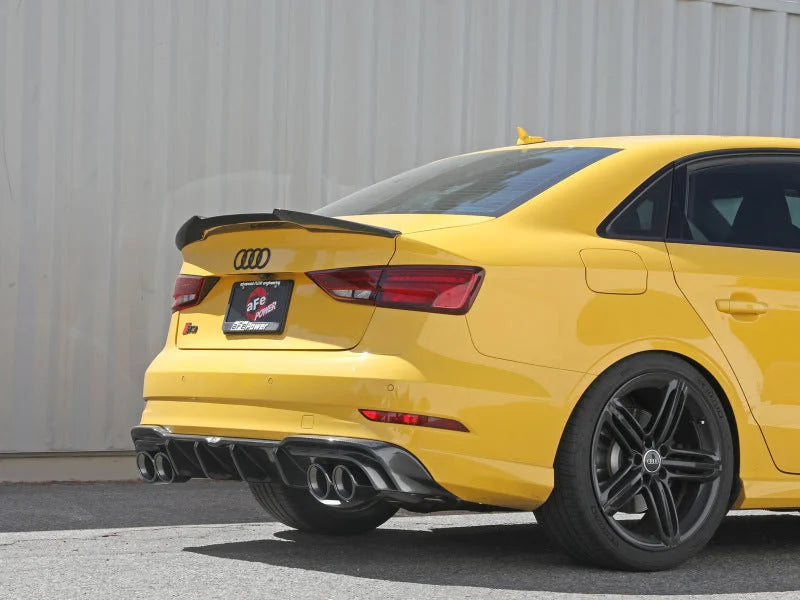 aFe MACHForce XP 3in-2.5in 304SS Exhaust Cat-Back 15-20 Audi S3 L4-2.0L (t) - Black Tips - Installation View