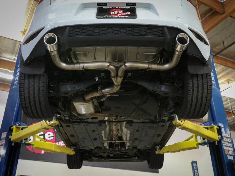 aFe MACHForce XP 3in-2.5in SS Exhaust Cat-Back 15-17 Volkswagen GTI (MKVII) L4-2.0L (t) - Polished - Side View