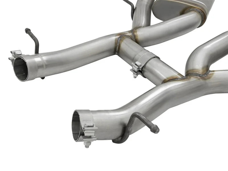 aFe MACHForce XP 3in 304 SS Axle-Back Exhaust Dual Exhaust (NPP) w/ Black Tips 16-17 Camaro SS V8 - Side View