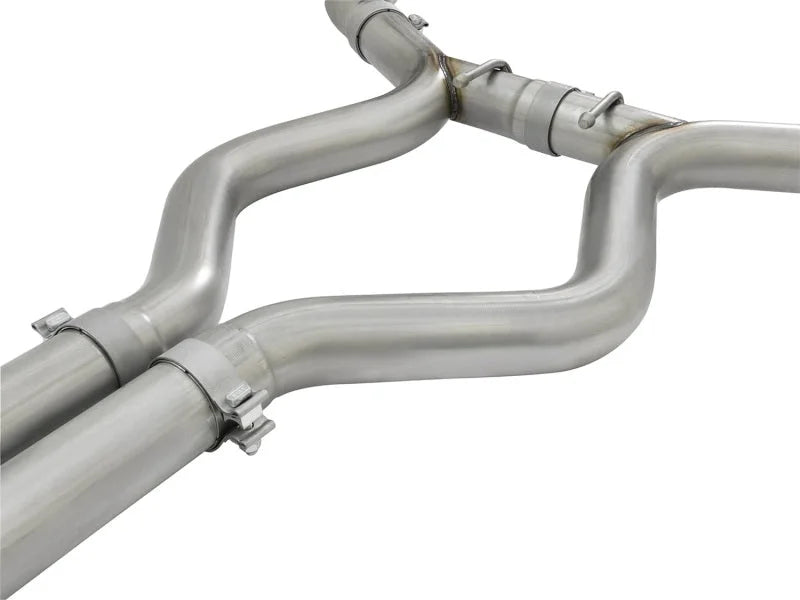 aFe MACHForce XP 3in 304 SS Cat-Back Exhausts w/ Black Tips 15-17 Ford Mustang GT V8-5.0L/V6-3.7L - Back View