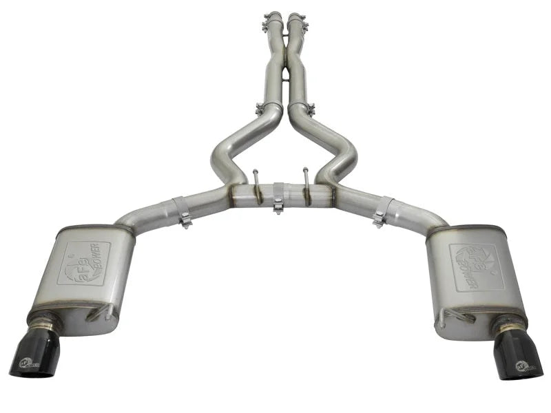 aFe MACHForce XP 3in 304 SS Cat-Back Exhausts w/ Black Tips 15-17 Ford Mustang GT V8-5.0L/V6-3.7L - Additional View 7