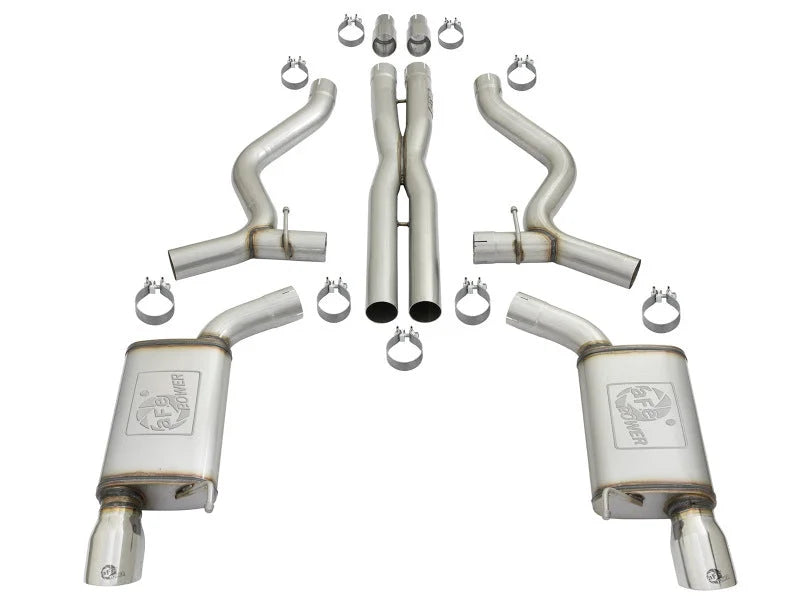 aFe MACHForce XP 3in 304 SS Cat-Back Exhausts w/ Polished Tips 15-17 Ford Mustang GT V8-5.0L/V6-3.7L - Additional View 5