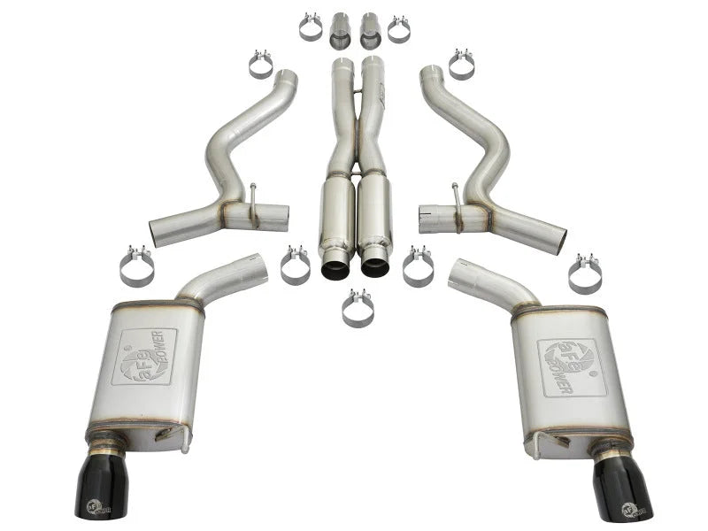 aFe MACHForce XP 3in 304 SS Loud Tone Cat-Back w/ Black Tips 15-17 Ford Mustang V6-3.7L/V8-5.0L - Additional View 6