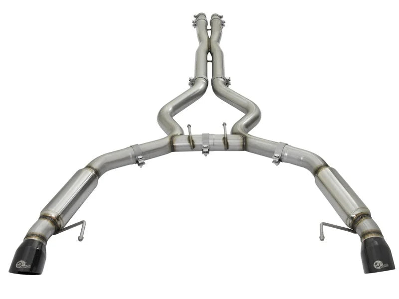 aFe MACHForce XP 3in 304 SS Sport Tone Cat-Back w/ Black Tips 15-17 Ford Mustang V6-3.7L/V8-5.0L - Installation View