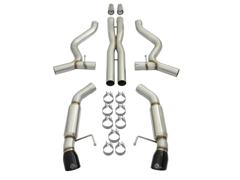 aFe MACHForce XP 3in 304 SS Sport Tone Cat-Back w/ Black Tips 15-17 Ford Mustang V6-3.7L/V8-5.0L - Additional View 5