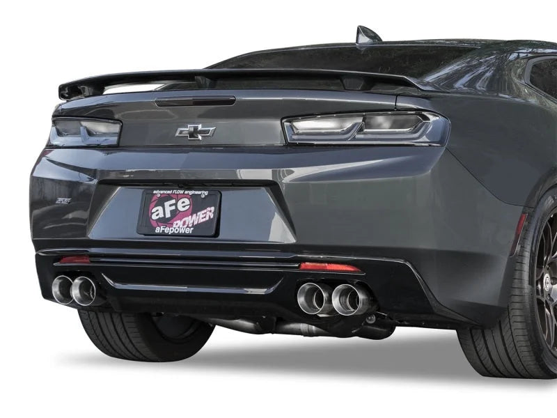 aFe MACHForce XP 3in 304 Stainless Steel Cat-Back Exhaust 16-17 Chevy Camaro SS V8-6.2L - Side View