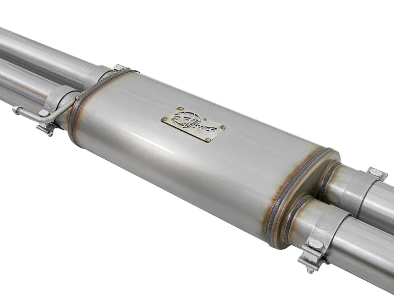 aFe MACHForce XP 3in 409-SS Exhaust Cat-Back 2017 Ford F-150 Raptor V6-3.5L (tt) w/ Black Tip - Back View