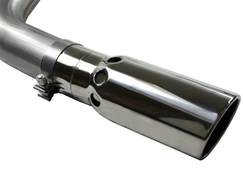 aFe MACHForce XP 4in DPF-Back SS Exhaust 5/07-10 GM Diesel Trucks V8-6.6L (td) LMM - Back View