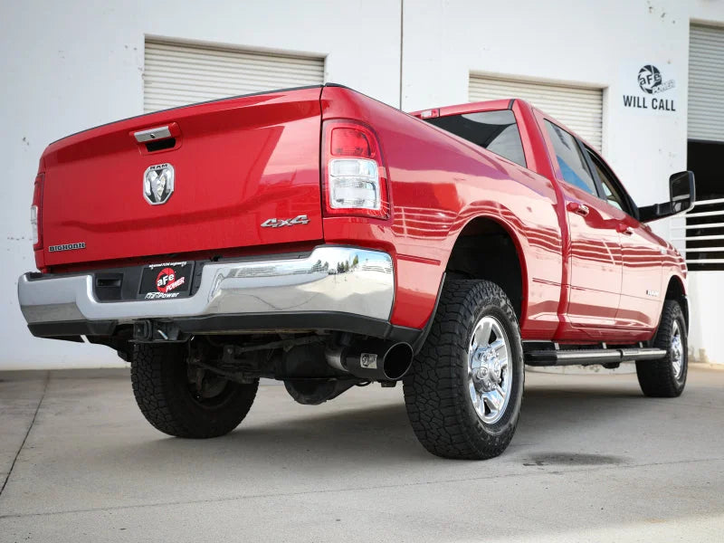 aFe MACHForce XP 4in Exhausts Cat-Back SS Side Exit 14-17 Dodge Ram 2500 V8-6.4L Hemi w/ Black Tips - Installation View