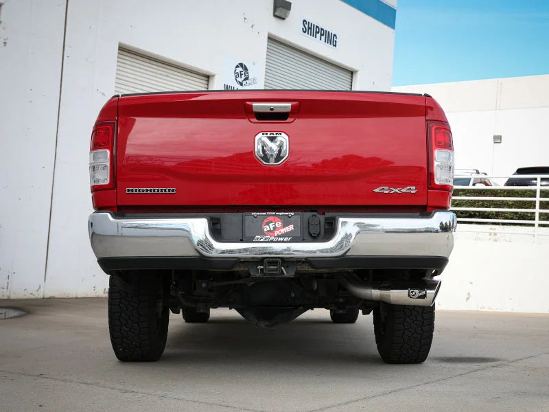 aFe MACHForce XP 4in Exhausts Cat-Back SS w/ Polished Tips 14-17 Dodge Ram 2500 V8-6.4L Hemi - Side View
