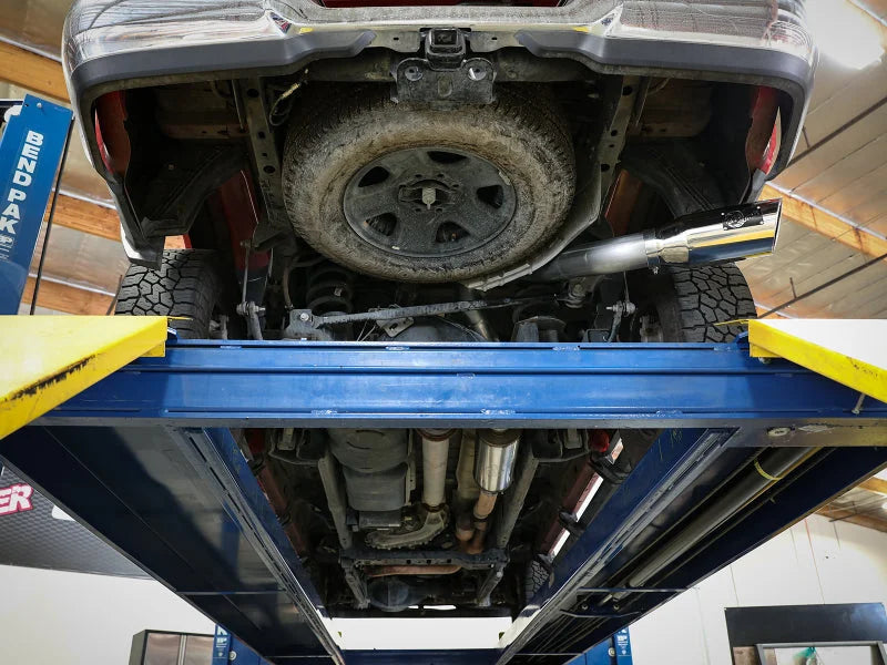aFe MACHForce XP 4in Exhausts Cat-Back SS w/ Polished Tips 14-17 Dodge Ram 2500 V8-6.4L Hemi - Back View