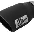 Load image into Gallery viewer, aFe MACHForce XP 5in 304 Stainless Steel Exhaust Tip 5 In x 7 Out x 12L in Bolt On Right - Black - Main Product View