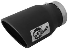 Load image into Gallery viewer, aFe MACHForce XP 5in 304 Stainless Steel Exhaust Tip 5 In x 7 Out x 12L in Bolt On Right - Black - Main Product View
