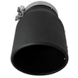 Load image into Gallery viewer, aFe MACHForce XP 5in 304 Stainless Steel Exhaust Tip 5 In x 7 Out x 12L in Bolt On Right - Black - Back View