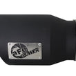 Load image into Gallery viewer, aFe MACHForce XP 5in 304 Stainless Steel Exhaust Tip 5 In x 7 Out x 12L in Bolt On Right - Black - Installation View