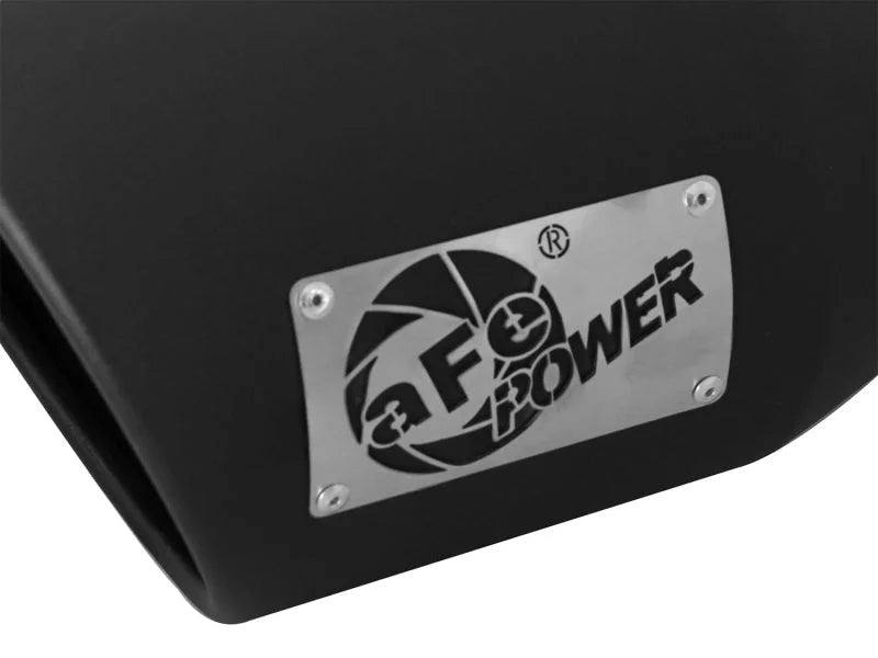 aFe MACHForce XP 5in 304 Stainless Steel Exhaust Tip 5 In x 7 Out x 12L in Bolt On Right - Black - Additional View 5