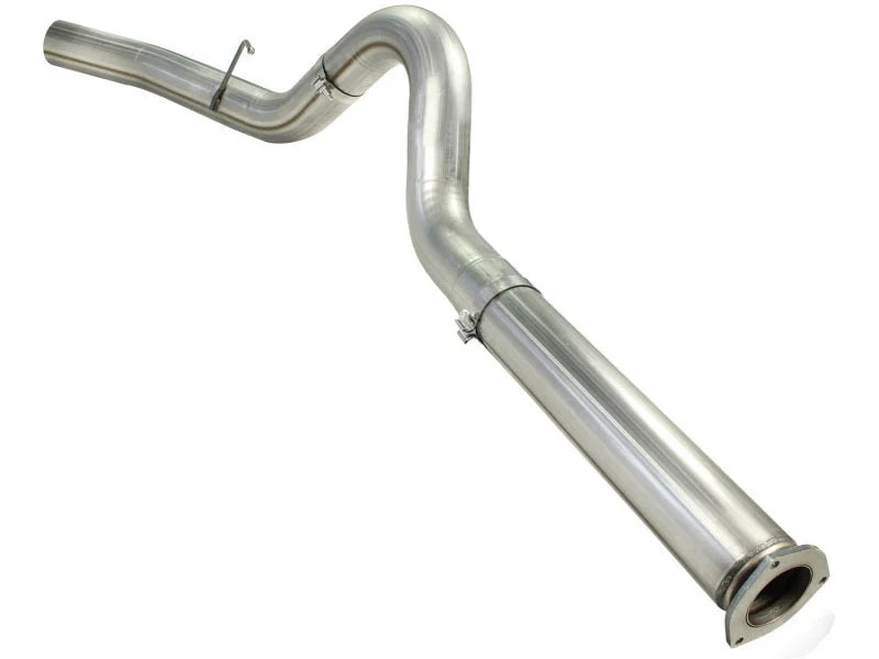 aFe MACHForce XP 5in DPF-Back Stainless Steel Exh Sys, No tip,Ford Diesel Trucks 11-14 V8-6.7L - Back View