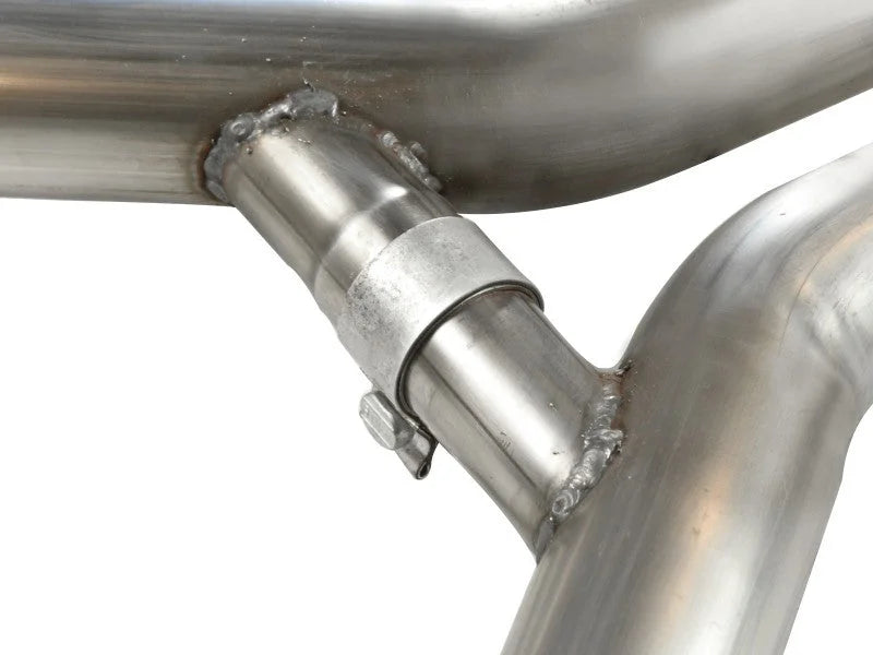 aFe MACHForce XP Cat-Back Exhaust 3in SS w/ Polished Tips 11-14 Ford Mustang GT V8 5.0L - Side View