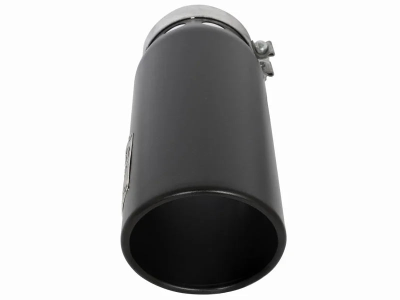 aFe MACHForce XP Cat-Back SS-304 5in Interooled Exhaust Tip 5in In x 6in Outx16inL Bolt-On Right Blk - Side View