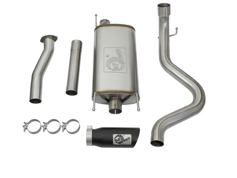 aFe MACHForce XP Cat-Back SS w/Black Tips 16 Toyota Tacoma V6-3.5L - Back View