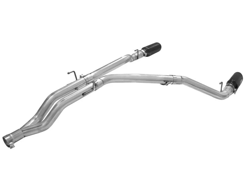 aFe MACHForce XP DPF-Back Exhaust 3in SS w/ 5in Black Tips 2014 Dodge Ram 1500 V6 3.0L EcoDiesel - Back View