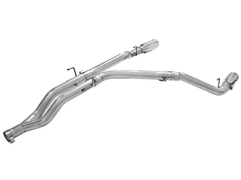 aFe MACHForce XP DPF-Back Exhaust 3in SS w/ 5in Polished Tips 2014 Dodge Ram 1500 V6 3.0L EcoDiesel - Back View