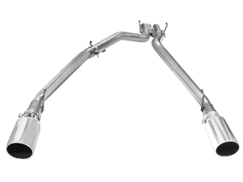 aFe MACHForce XP DPF-Back Exhaust 3in SS w/ 6in Polished Tips 2014 Dodge Ram 1500 V6 3.0L EcoDiesel - Side View