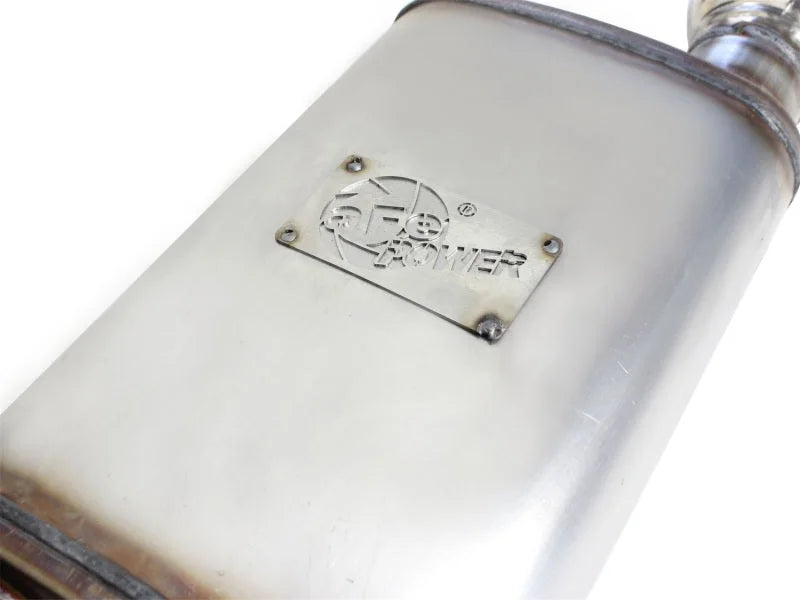 aFe MACHForce XP Exhaust 11-14 Ford Mustang GT V8-5.0L 3in. SS Axle-Back w/Polished Tips - Side View