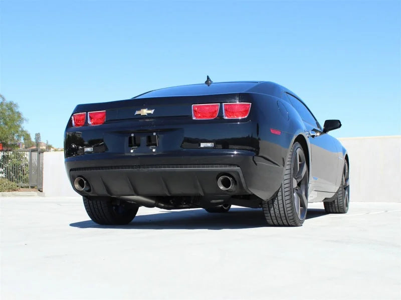 aFe MACHForce XP Exhaust 2.5in Stainless Steel CB/10-13 Chevy Camaro V6-3.6L (td) (gloss blk tip) - Side View