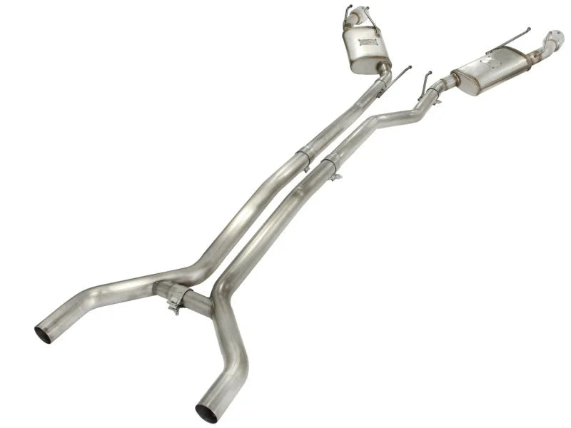 aFe MACHForce XP Exhaust 2.5in Stainless Steel CB/10-13 Chevy Camaro V6-3.6L (td) (polished tip) - Back View